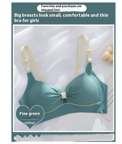 Summer Thin Small Breast Push Up Push Up Anti-sagging Comfortable Wireless Bra