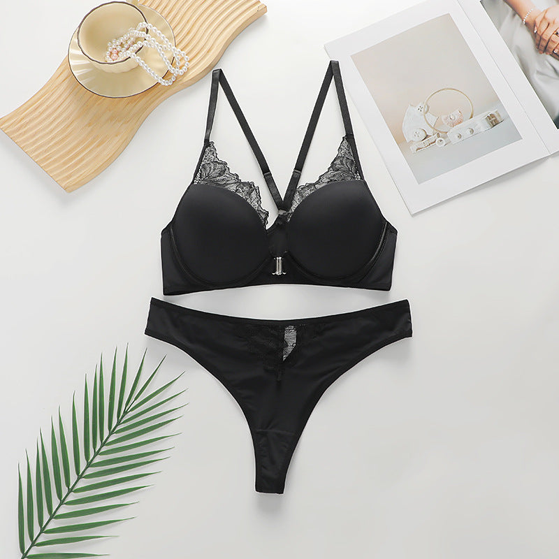 Women's Fashion Lace Seamless Comfort Bra Set