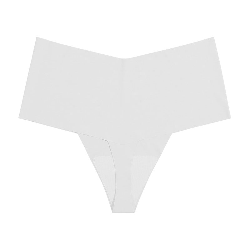 Women's High Waist Seamless Ice Silk T-shaped Cotton Crotch Underwear