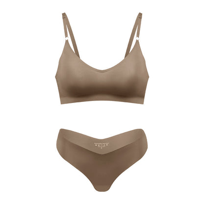 Women's V-neck Breathable Underwear Bra Panties Set