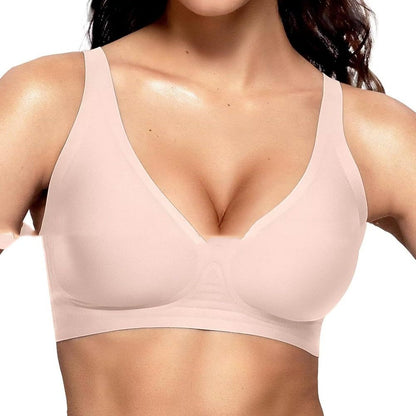 Vertvie Womens Wireless Seamless Bras Deep V No Underwire