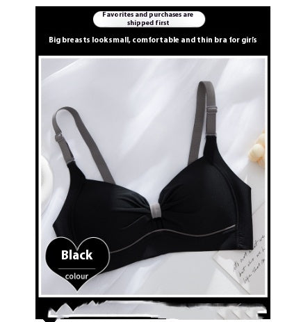 Summer Thin Small Breast Push Up Push Up Anti-sagging Comfortable Wireless Bra