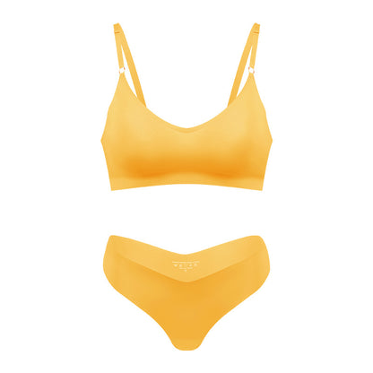 Women's V-neck Breathable Underwear Bra Panties Set