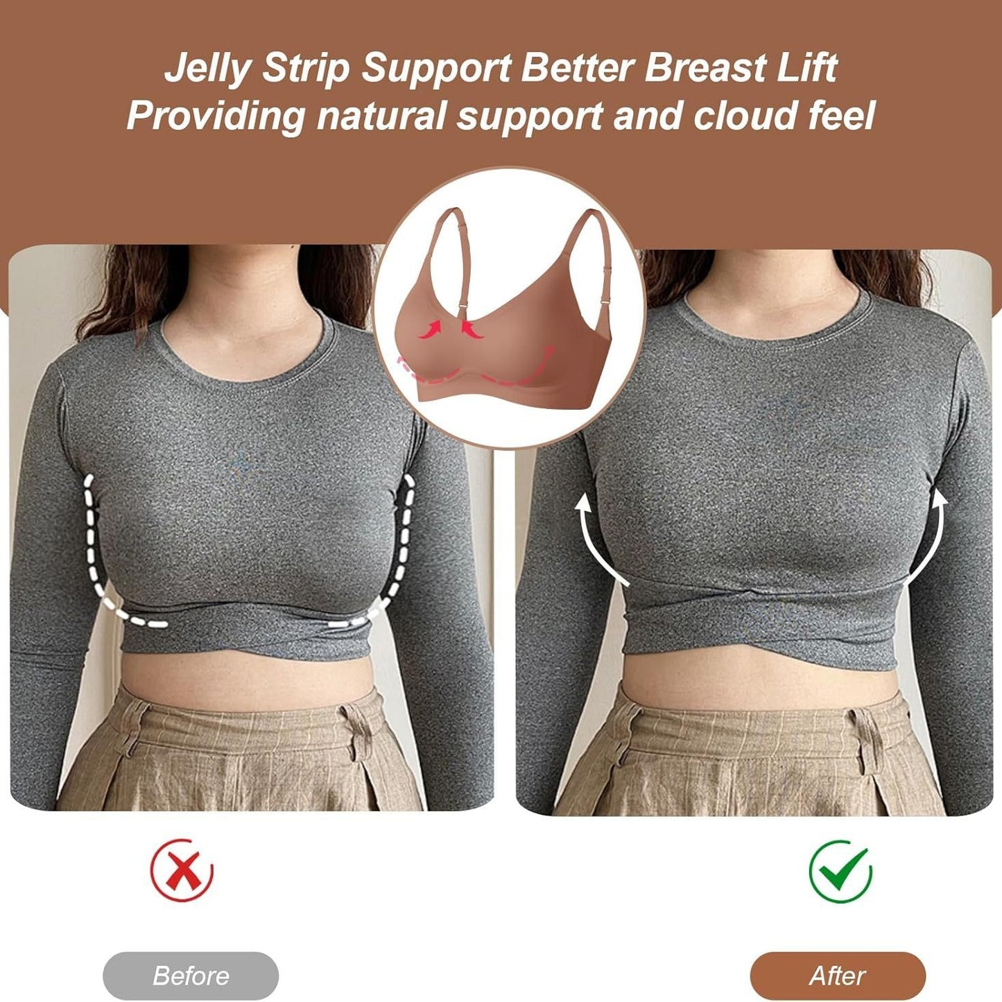 Simple Natural Women's Daily Bra Comfortable Wireless