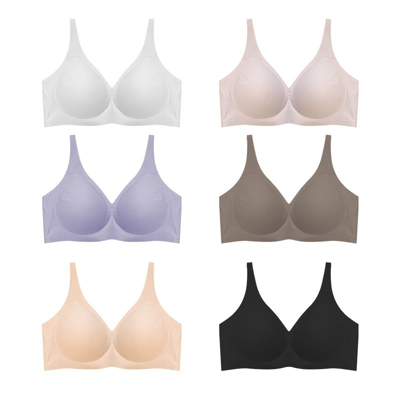 Wireless Seamless Underwear Women's Big Chest Small Deep V Push Up Plus Size Bra