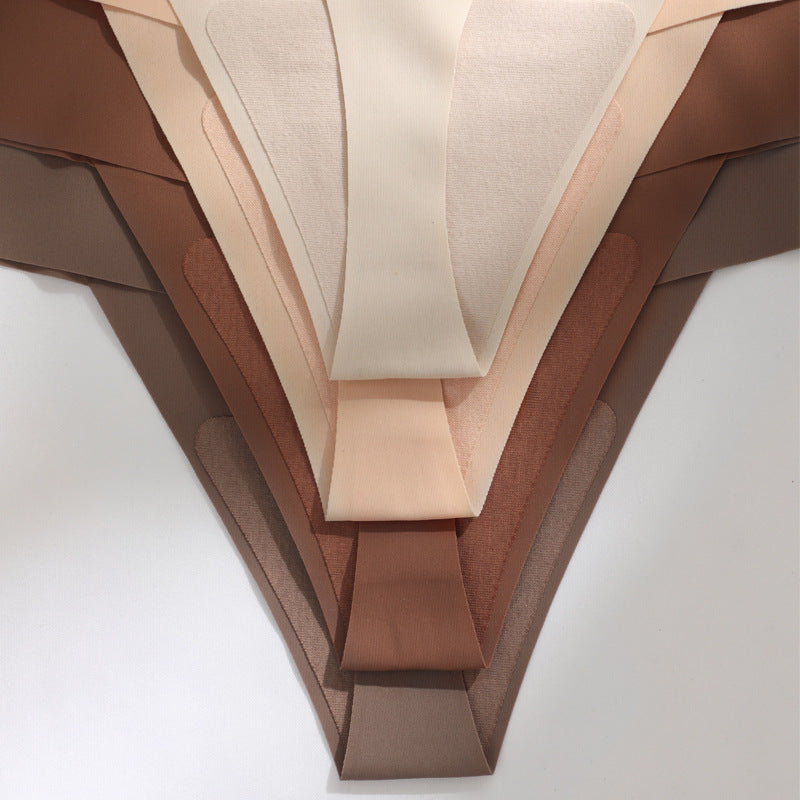 Women's High Waist Seamless Ice Silk T-shaped Cotton Crotch Underwear