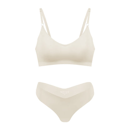 Women's V-neck Breathable Underwear Bra Panties Set