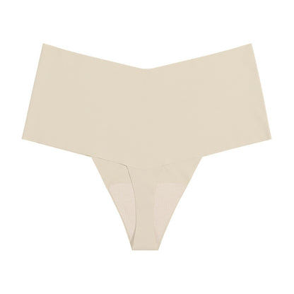 Women's High Waist Seamless Ice Silk T-shaped Cotton Crotch Underwear