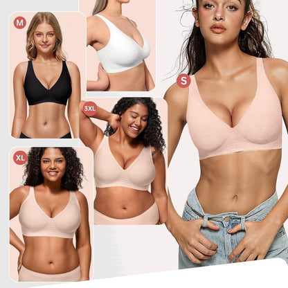 Women's Seamless Brassiere Deep V Without Steel Ring