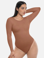 Evecurves Seamless Bodysuit Long Sleeve Slim Corset Shapewear Bodysuit