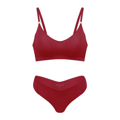 Women's V-neck Breathable Underwear Bra Panties Set