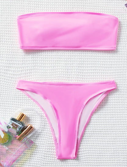 High Elastic Triangle Swimsuit Sexy High Waist Backless