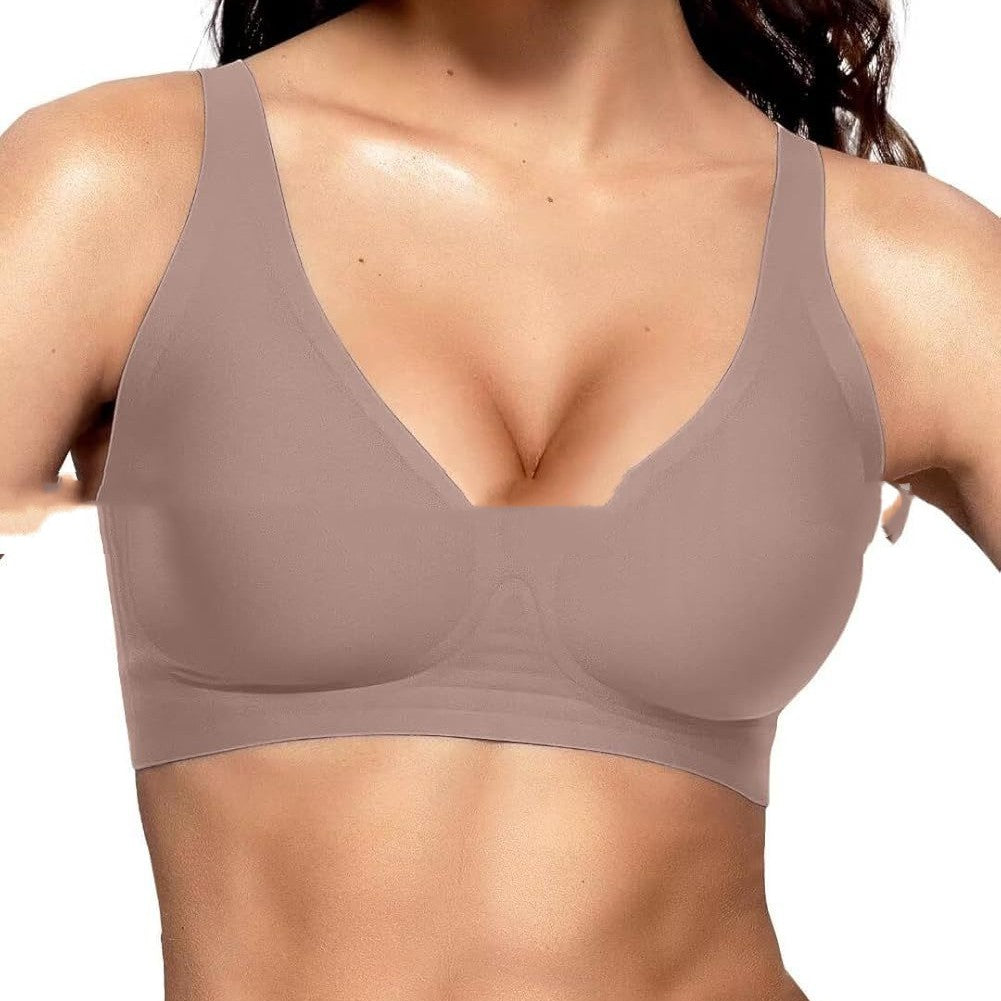 Vertvie Womens Wireless Seamless Bras Deep V No Underwire