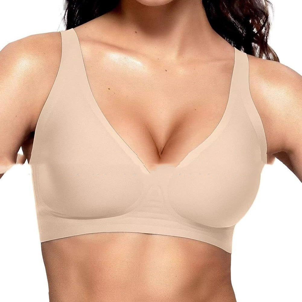 Vertvie Womens Wireless Seamless Bras Deep V No Underwire
