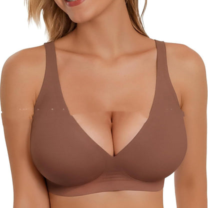 Vertvie Womens Wireless Seamless Bras Deep V No Underwire