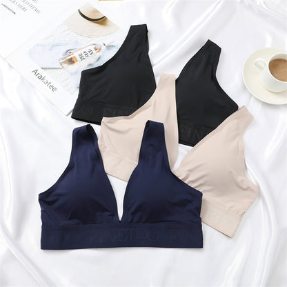 Backless Nylon Seamless Deep V Ladies Underwired Bra