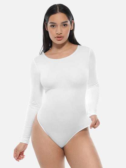 Evecurves Seamless Bodysuit Long Sleeve Slim Corset Shapewear Bodysuit