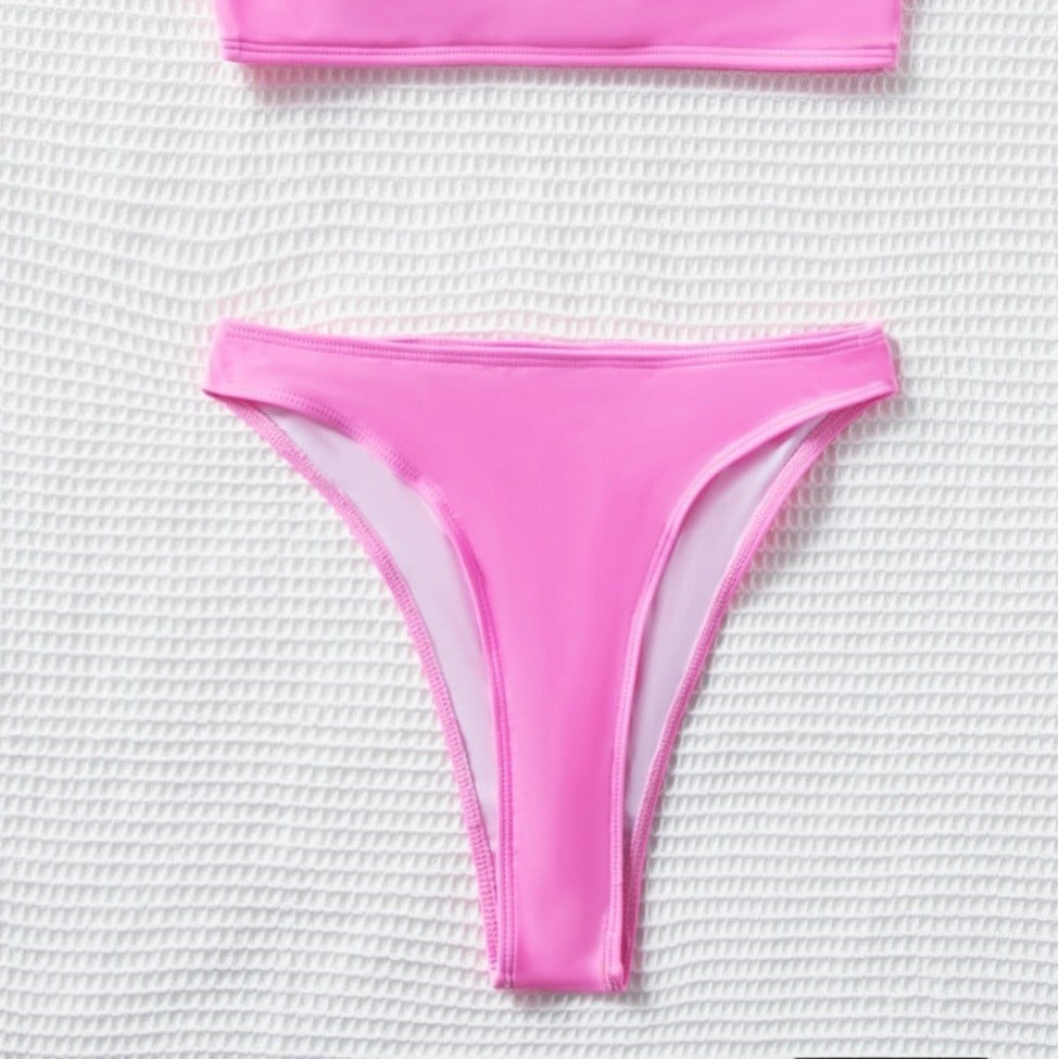 High Elastic Triangle Swimsuit Sexy High Waist Backless