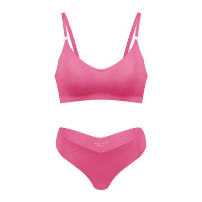 Women's V-neck Breathable Underwear Bra Panties Set
